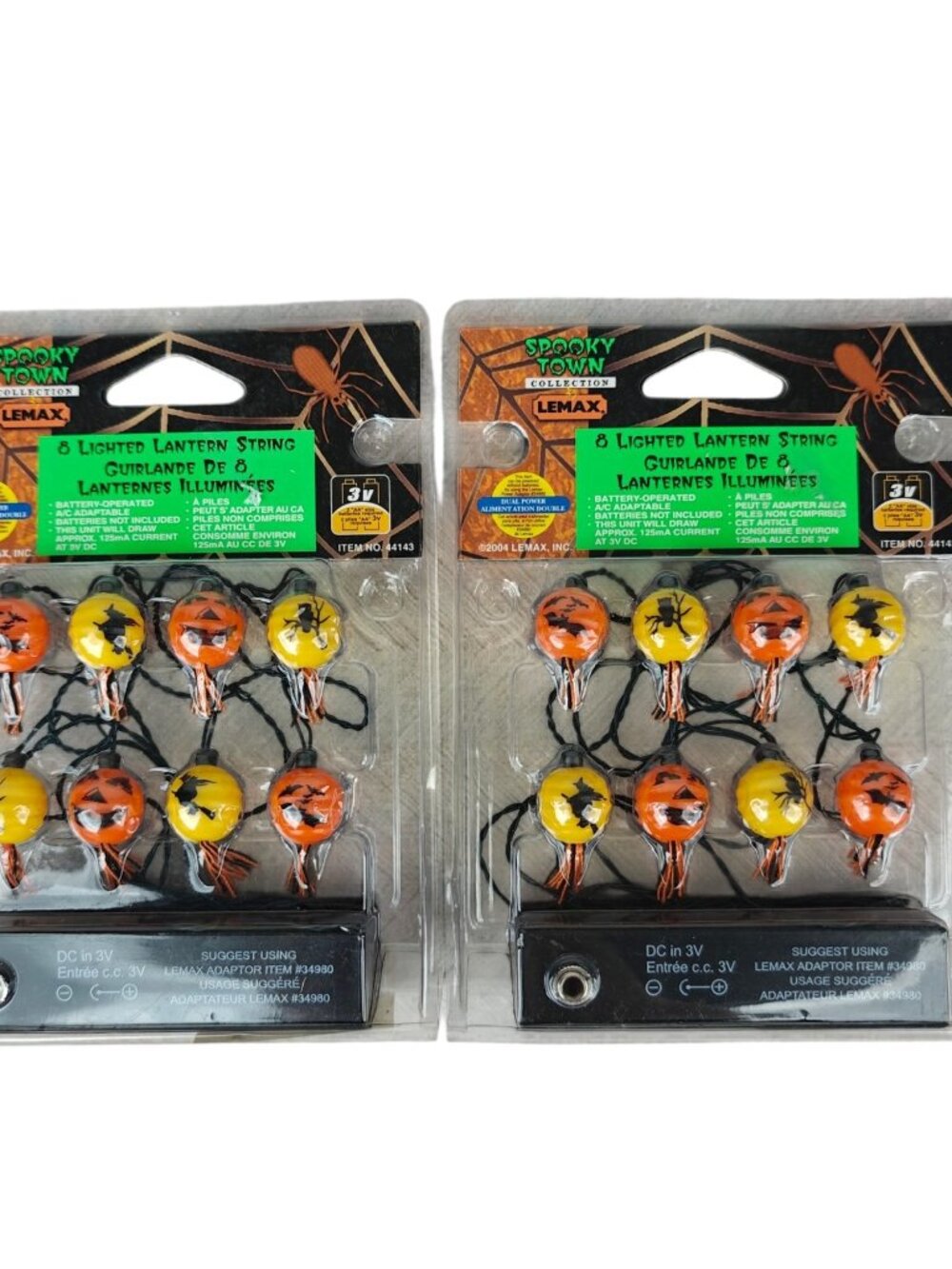 NEW Vintage Lemax Spooky Town Collection Lighted Lantern String (2) Halloween